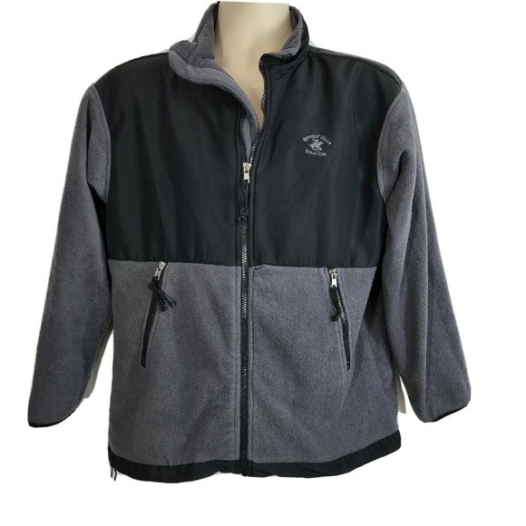 Beverly Hills‎ Polo Club Jacket Embroidered Black Zip-Up Youth Size Large 14/16 - Picture 1 of 9